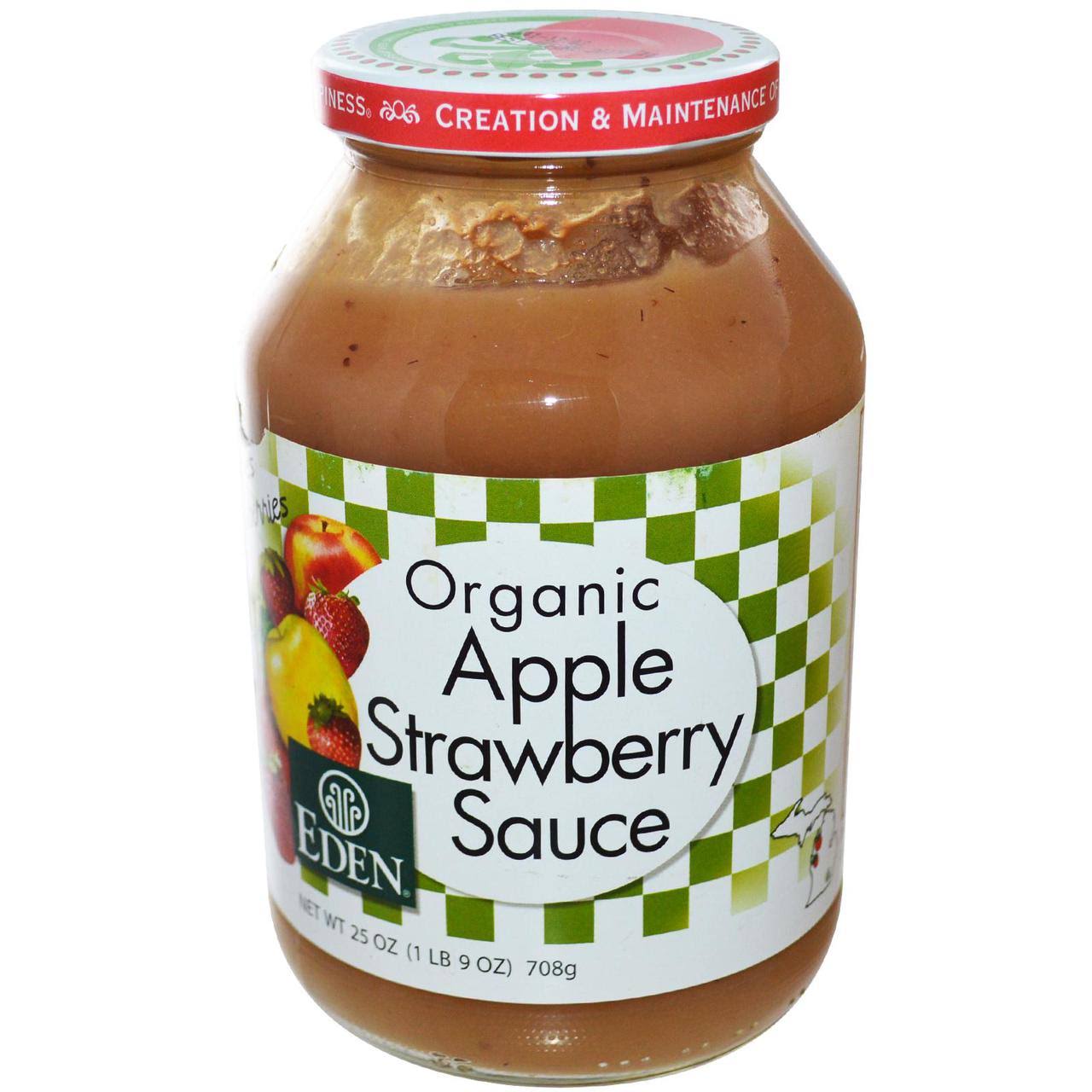 Eden Foods Organic Apple Sauce - Strawberry - 25 fl oz