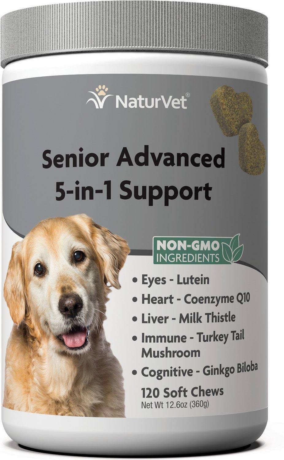 NaturVet Senior Advanced 5-in-1 Support 120 Soft Chews 12.6 oz (360 g)
