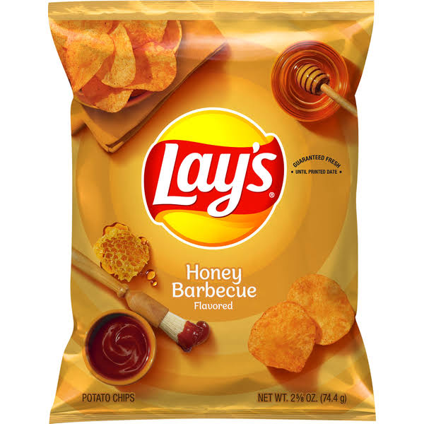 Lay's Potato Chips, Honey Barbecue Flavored - 2.625 oz