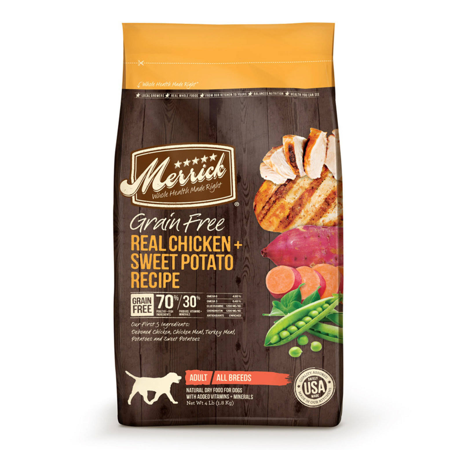 Merrick Grain Real Chicken Sweet Potato Recipe Dry Dog Food - 25lb