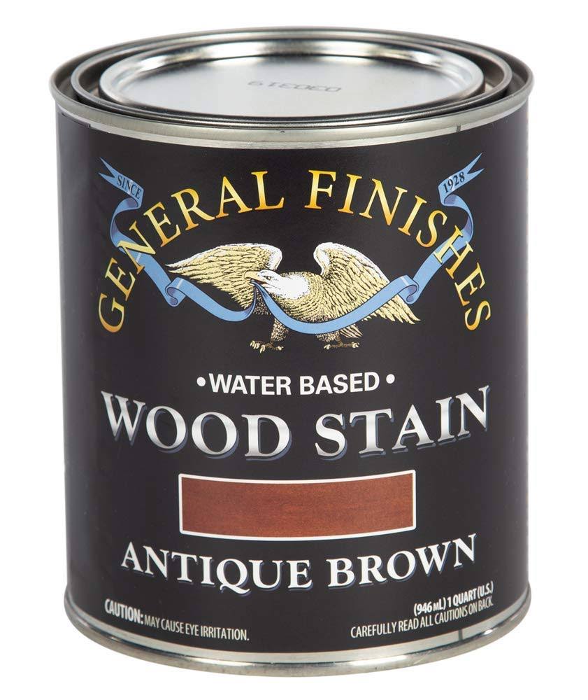 General Finishes Water Based Wood Stain, 1 Quart, Antique Brown