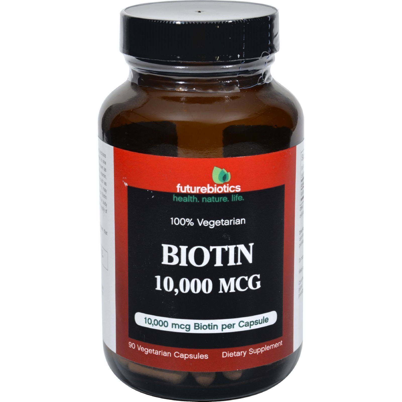 Futurebiotics Biotin Vegetarian Capsules - 10,000mcg, x90