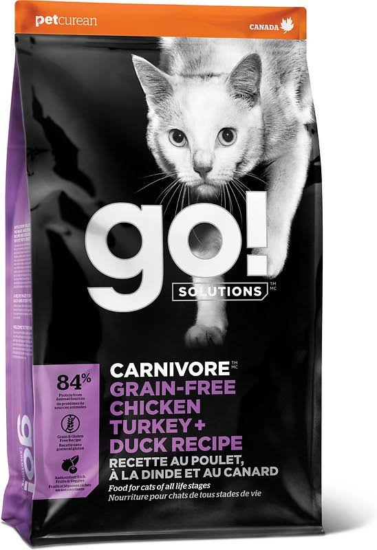 Go! Solutions Carnivore Grain Free Chicken, Turkey, & Duck Recipe Dry Cat Food, 16 lb
