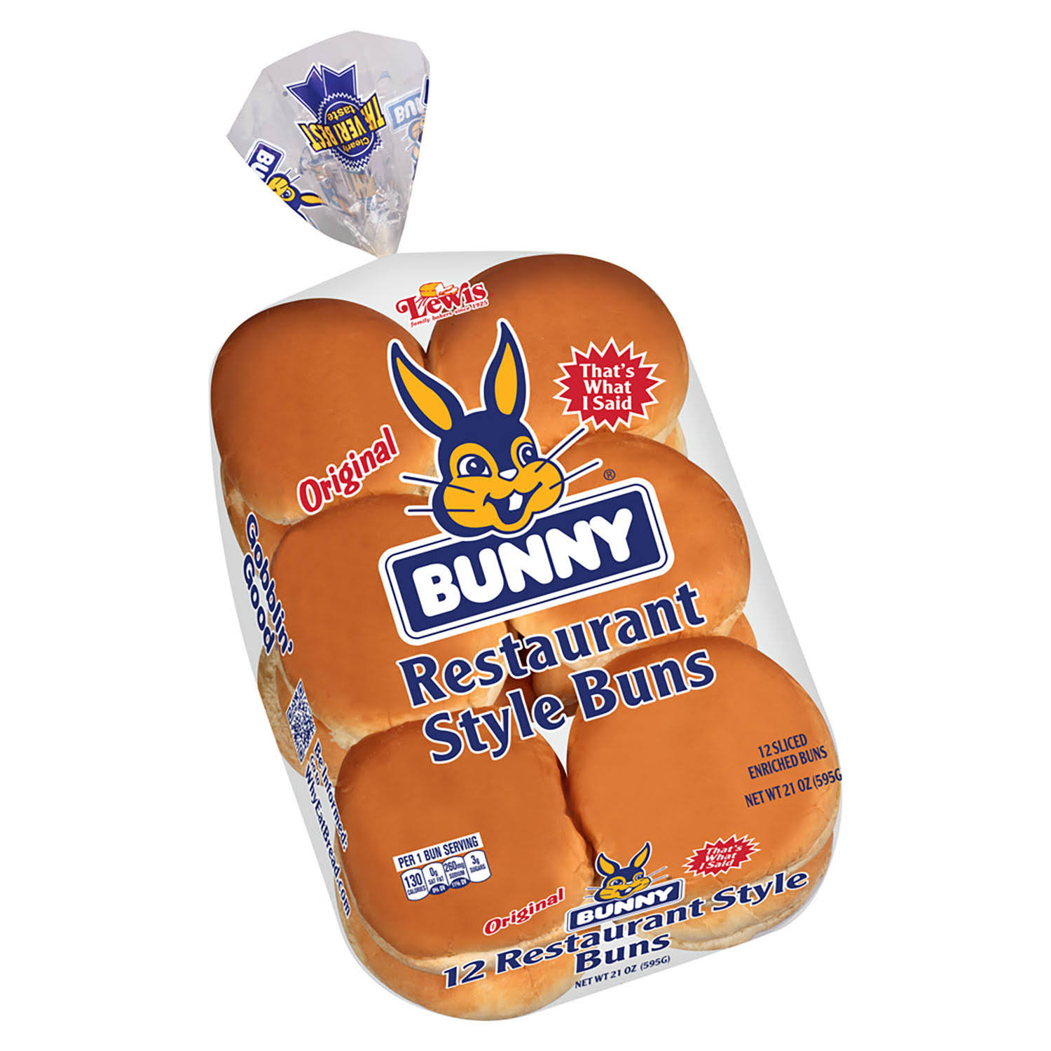 Bunny Restaurant Style Buns - 21oz, 12ct
