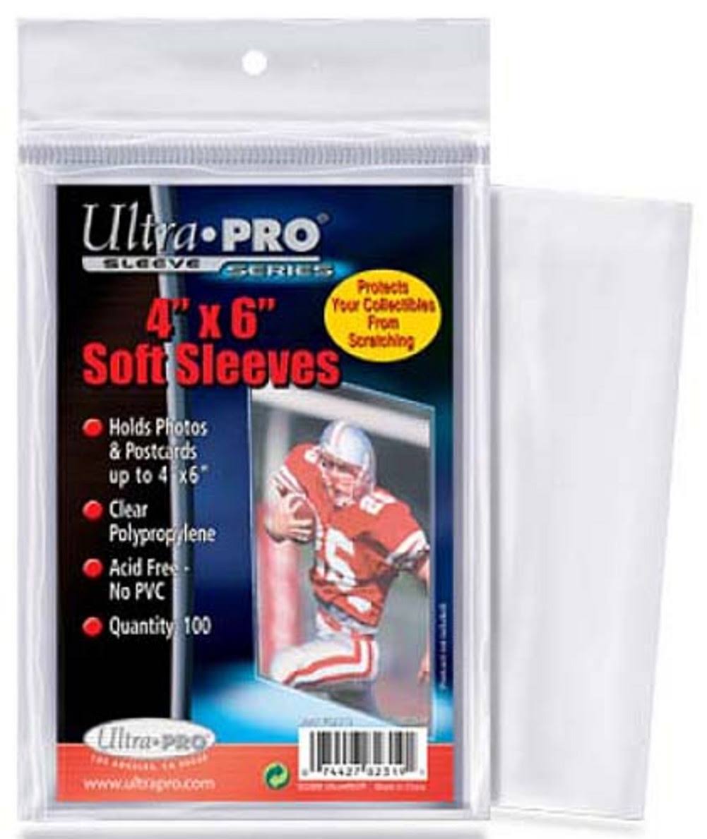 Ultra Pro Soft Card Sleeves - Crystal Clear, 4" X 6", 100 Count