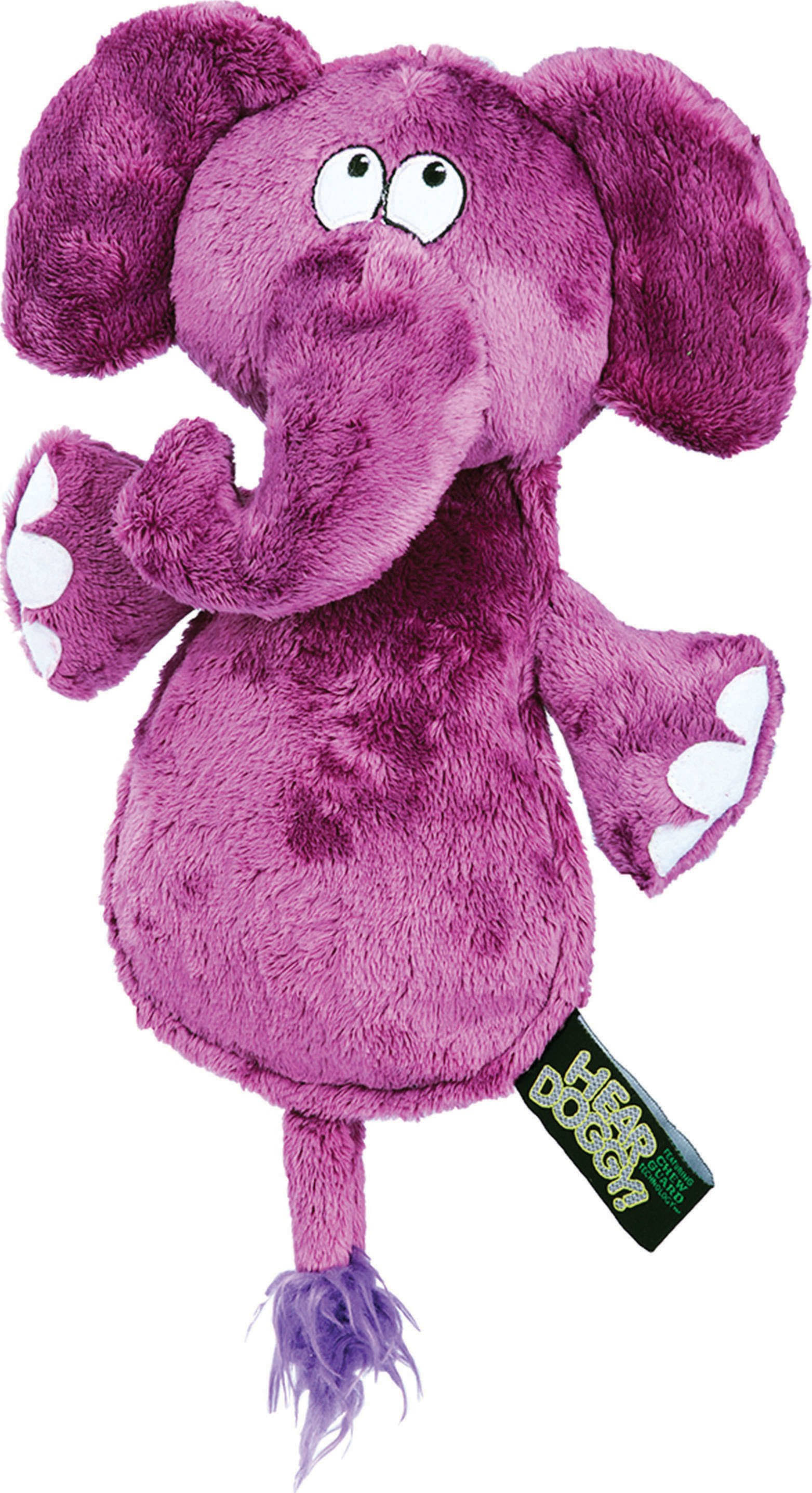 Hear Doggy Chew Guard Flats Toy - Elephant, Purple