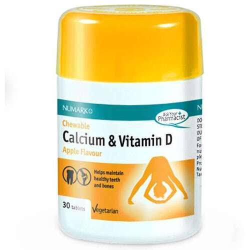 Numark Chewable Calcium & Vitamin D 30 Tablets - Apple Flavour