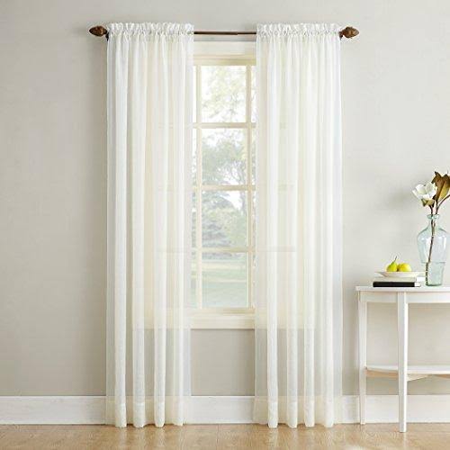No. 918 Erica Crushed Texture Sheer Voile Rod Pocket Curtain Panel, 51