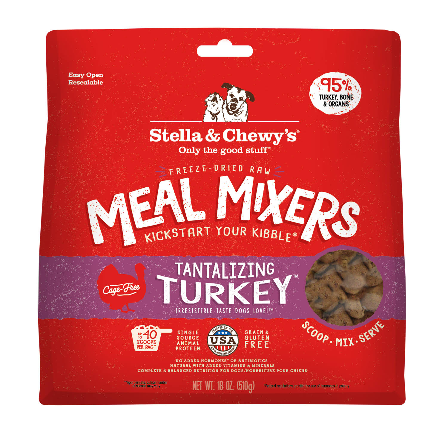 Stella and Chewy's Dog Food - Tantalizing Turkey Meal Mixers, 9oz