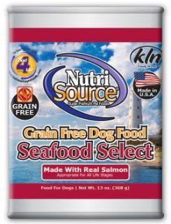 Nutri source grain Free seafood select can dog food 12/13z, Price/1