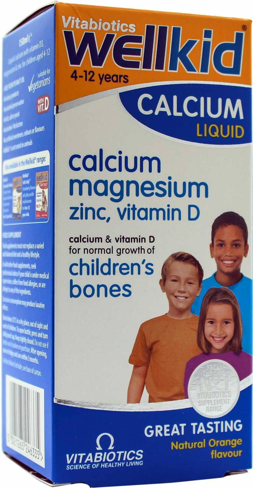 Vitabiotics WellKid Calcium Liquid - Natural Orange, 150ml
