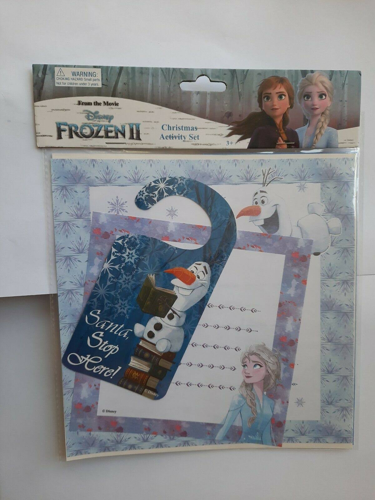 Disney Frozen Christmas Activity Set - Door Hanger Santa Stop Here Letter to S