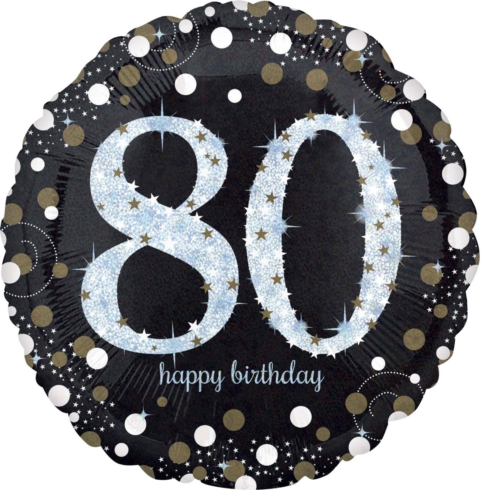 Anagram Black & Gold 80th Birthday Foil Balloon