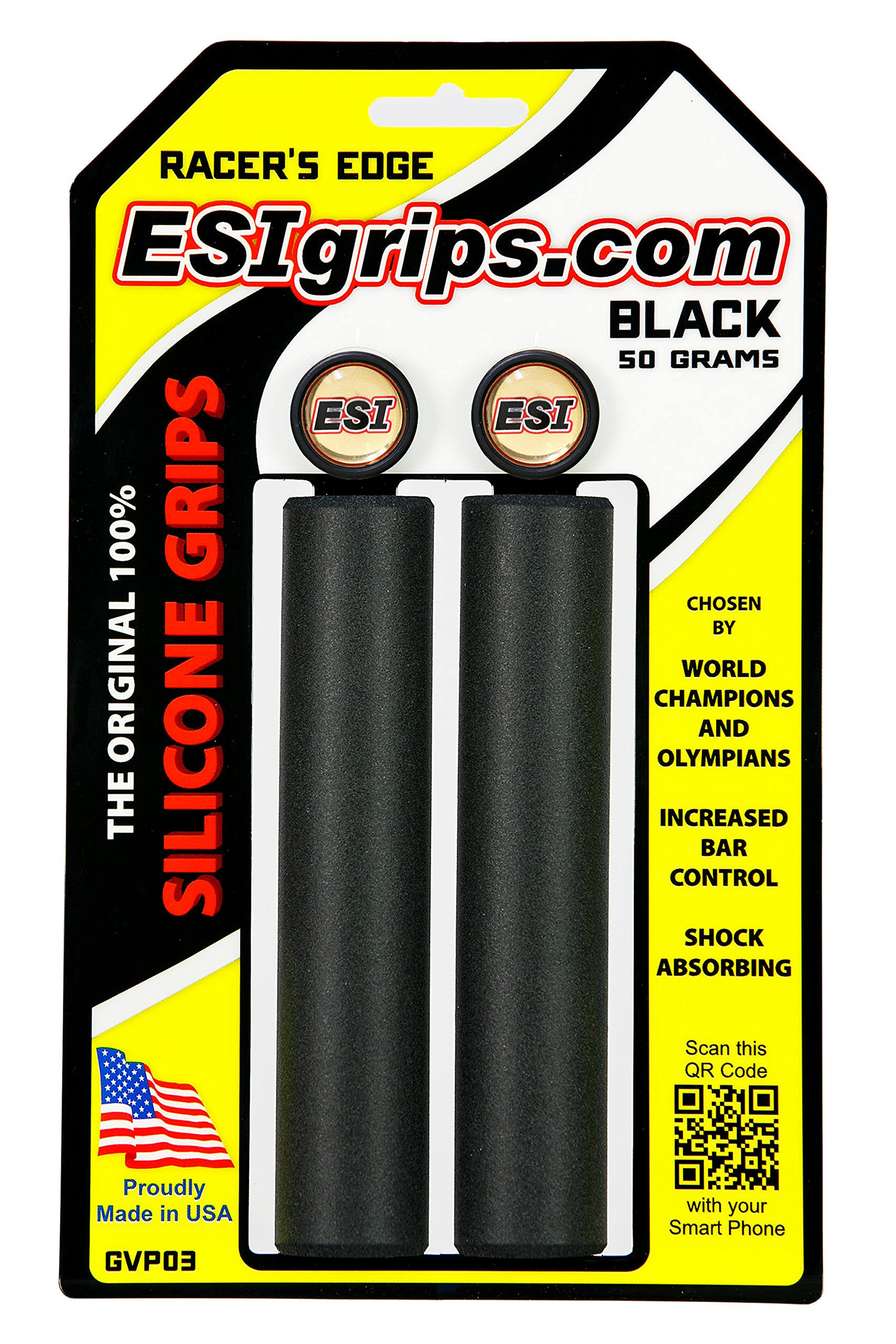 ESI Racers Edge Handlebar Grips - Black, 30mm, Silicone