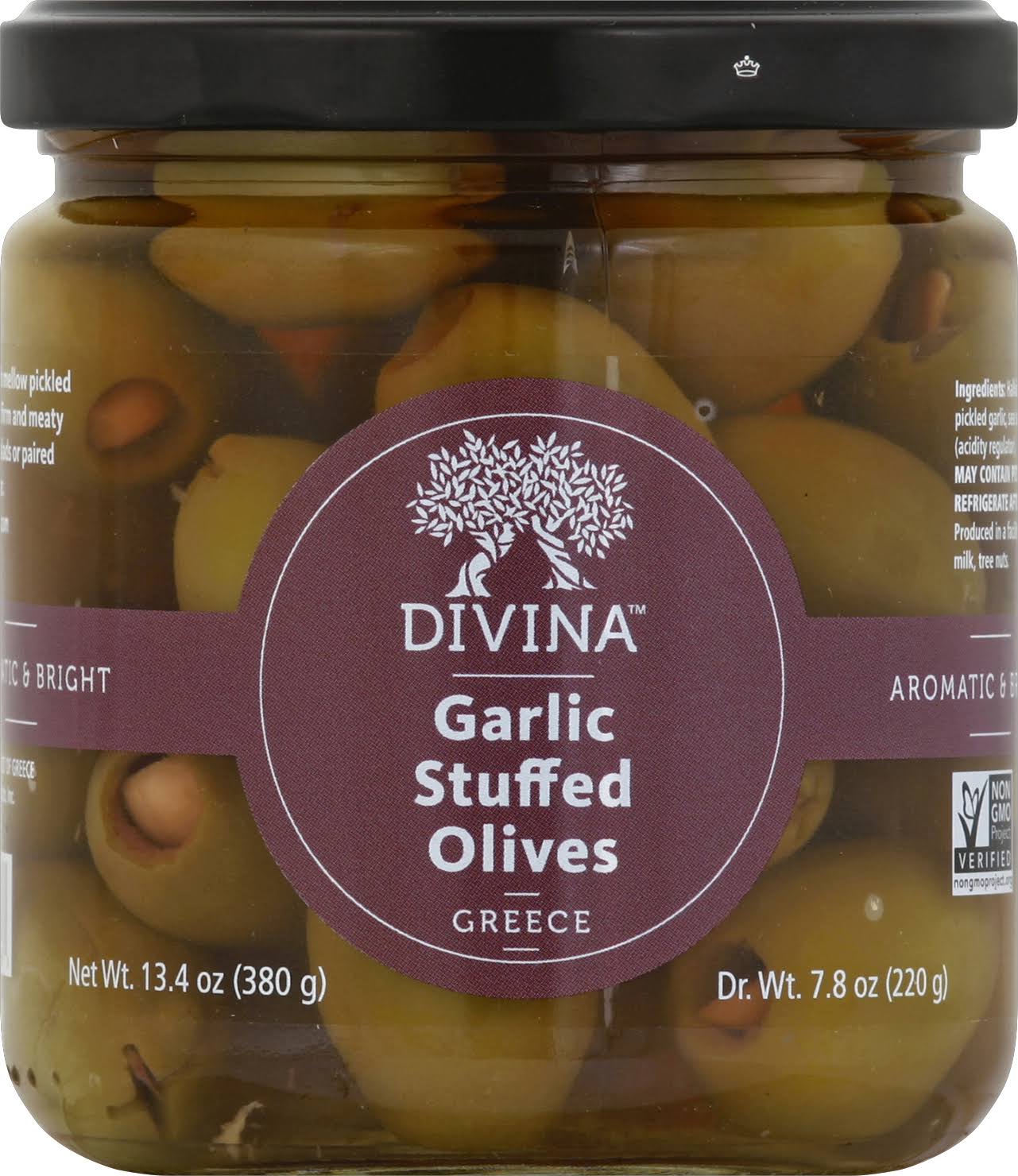 Divina Green Stuffed - with Garlic Olives, 7.8oz