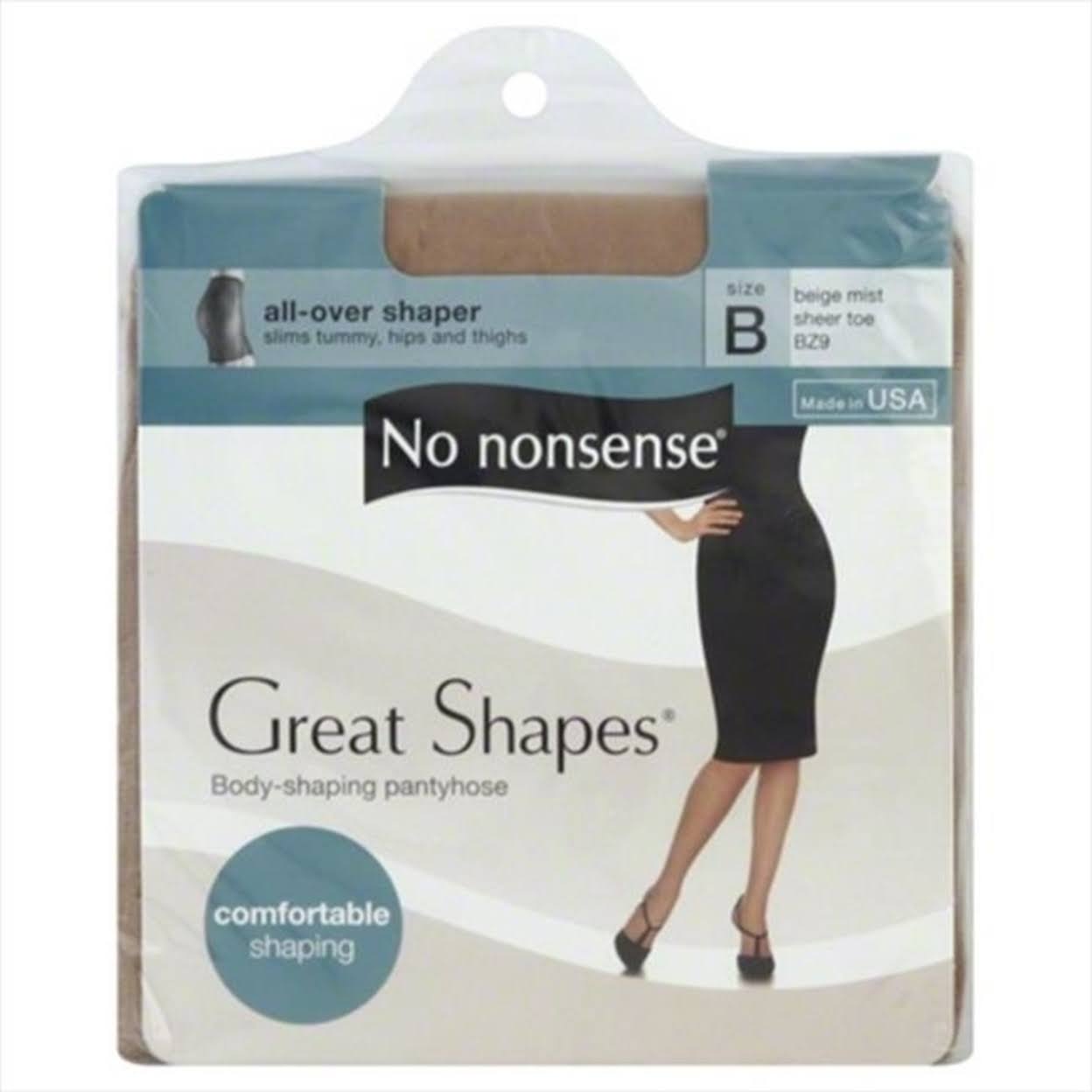 No Nonsense Great Shapes Body Shaping Pantyhose - Size B, Beige Mist