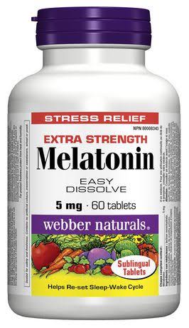 Webber Naturals Extra Strength Melatonin Supplement - 5mg, 60ct