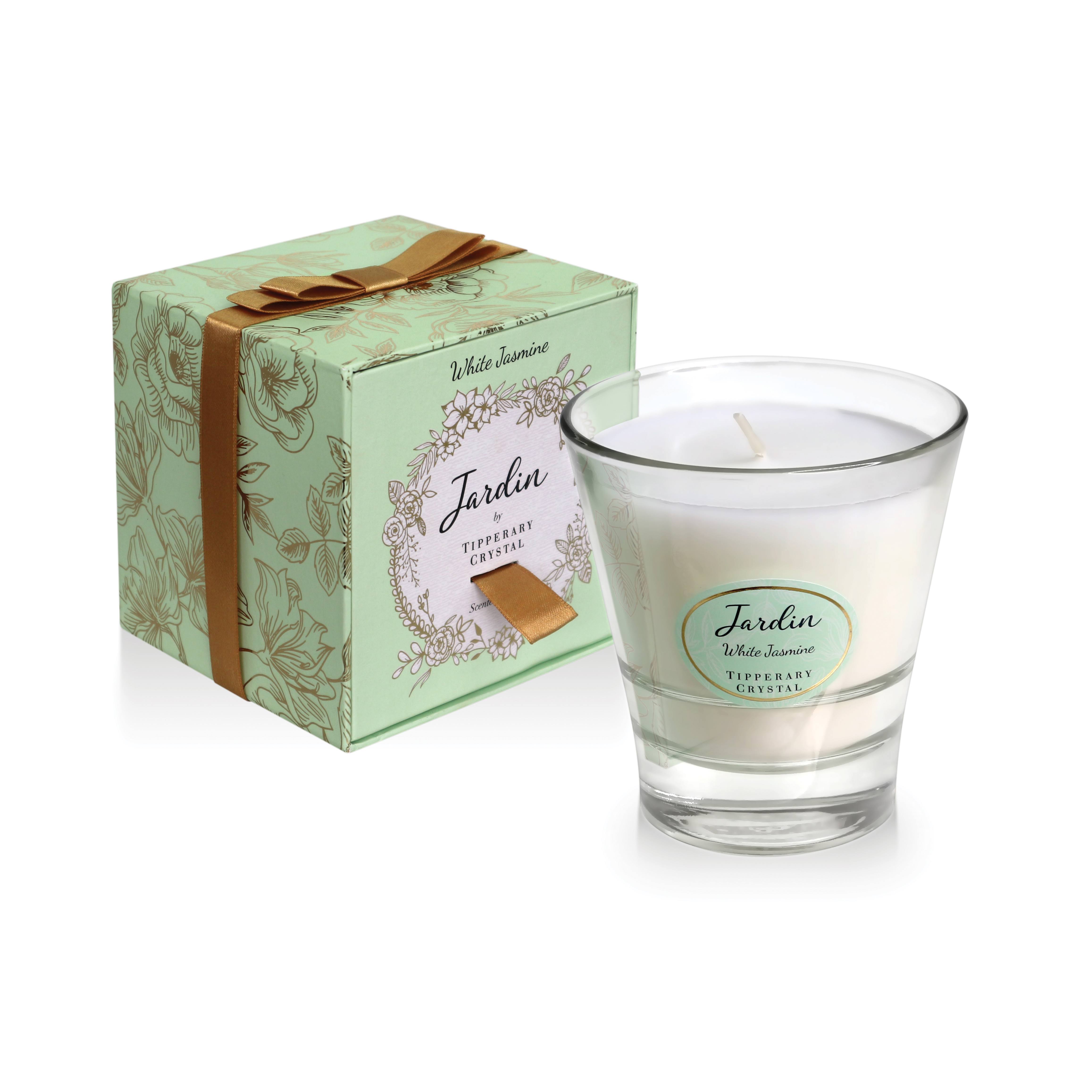 Tipperary Crystal Jardin Collection White Jasmine Scented Candle