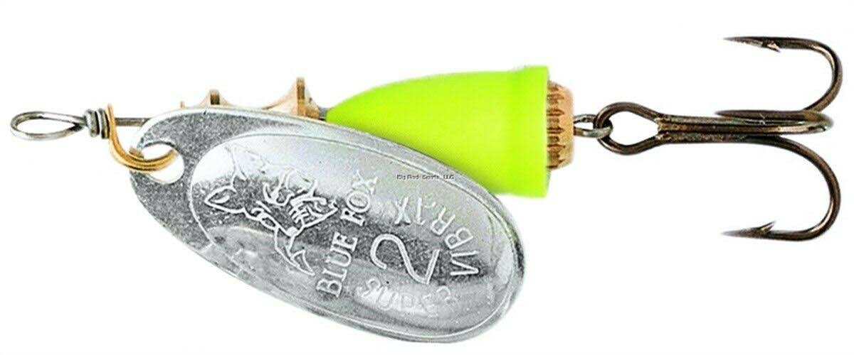 Blue Fox 6020112 Classic Vibrax Fishing Spinners - Silver Fluorescent Yellow