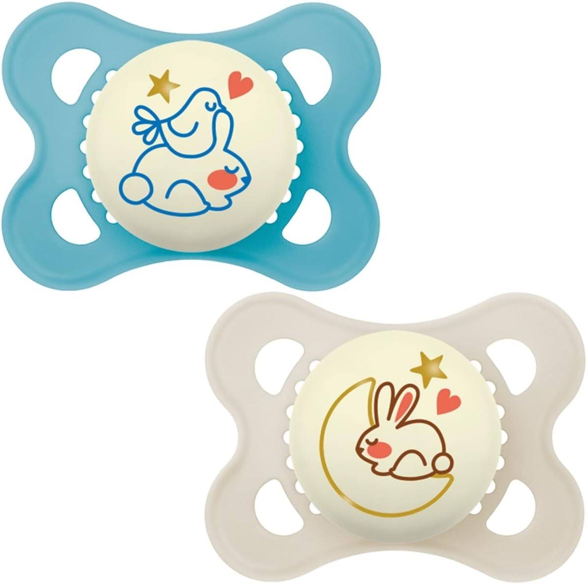 Mam Pure Night 2-6M Soother 2 Pack - Boy