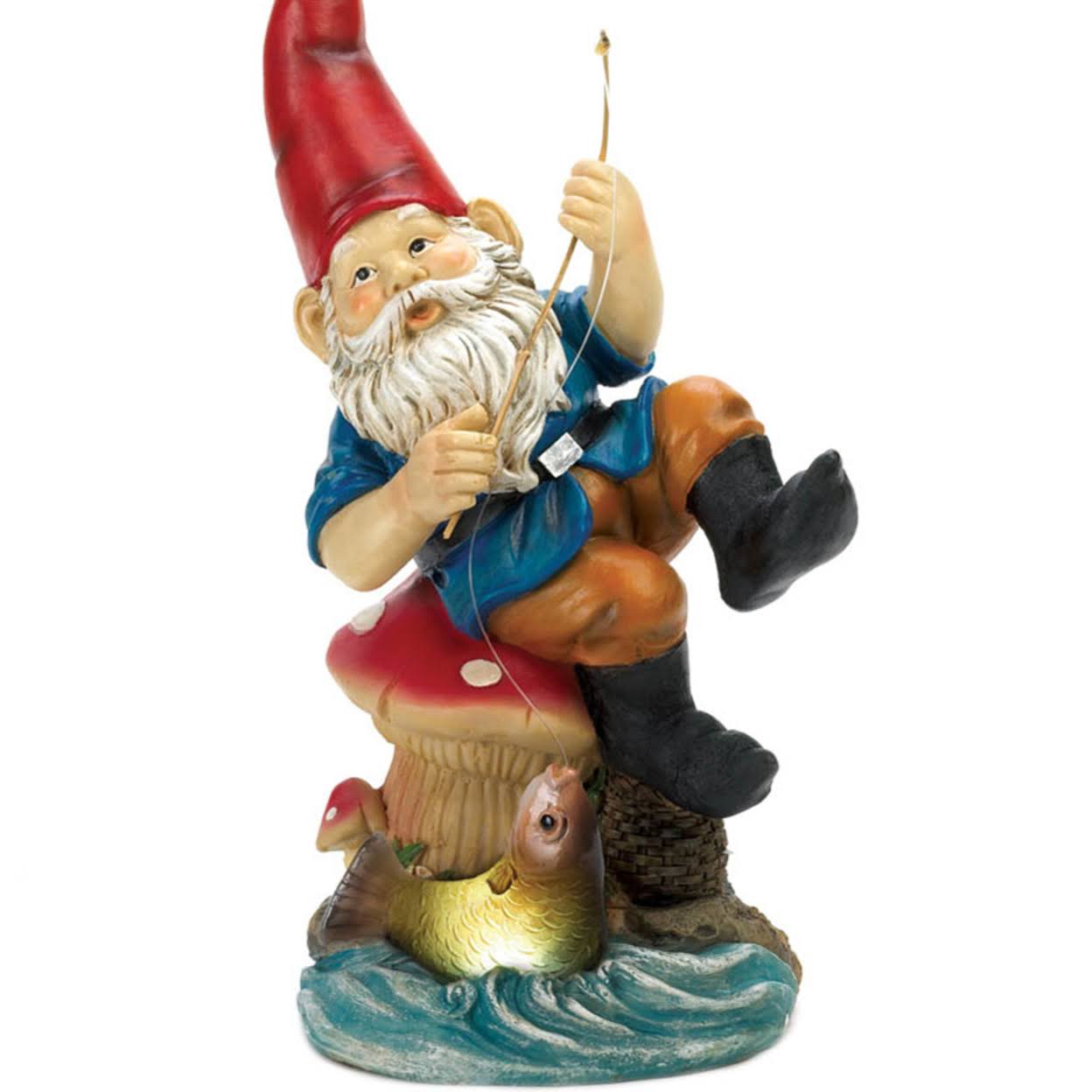 Zingz and Thingz Light Up Fisherman Garden Gnome