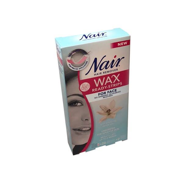 Nair Wax Ready Strips Face Hair Remover - For Sensitive Skin