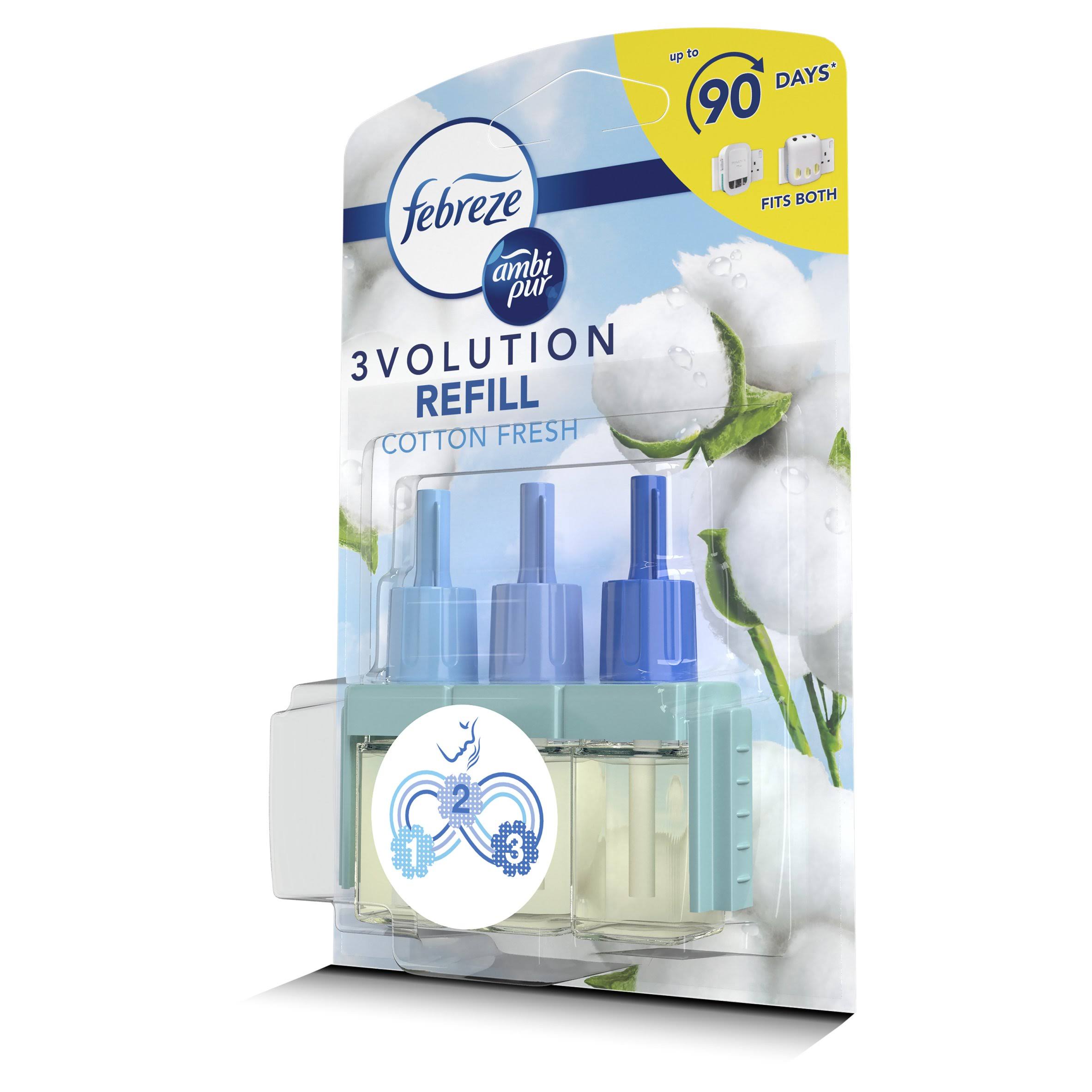 Ambi Pur 3volution Air Freshener Plug-In Refill - 3 Refills, Cotton Fresh