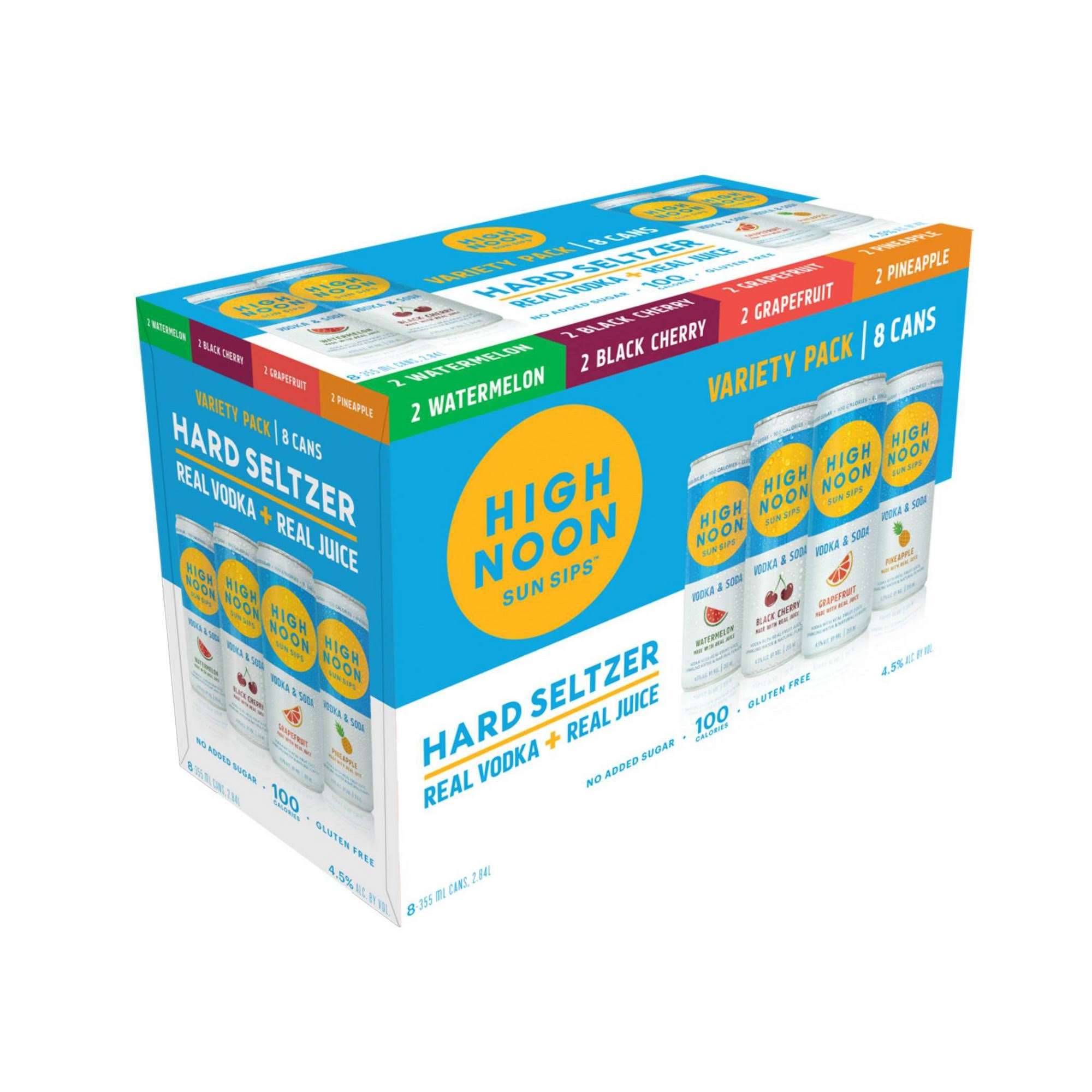 High Noon Sun Sips Hard Seltzer, Variety Pack - 8 pack, 355 ml cans