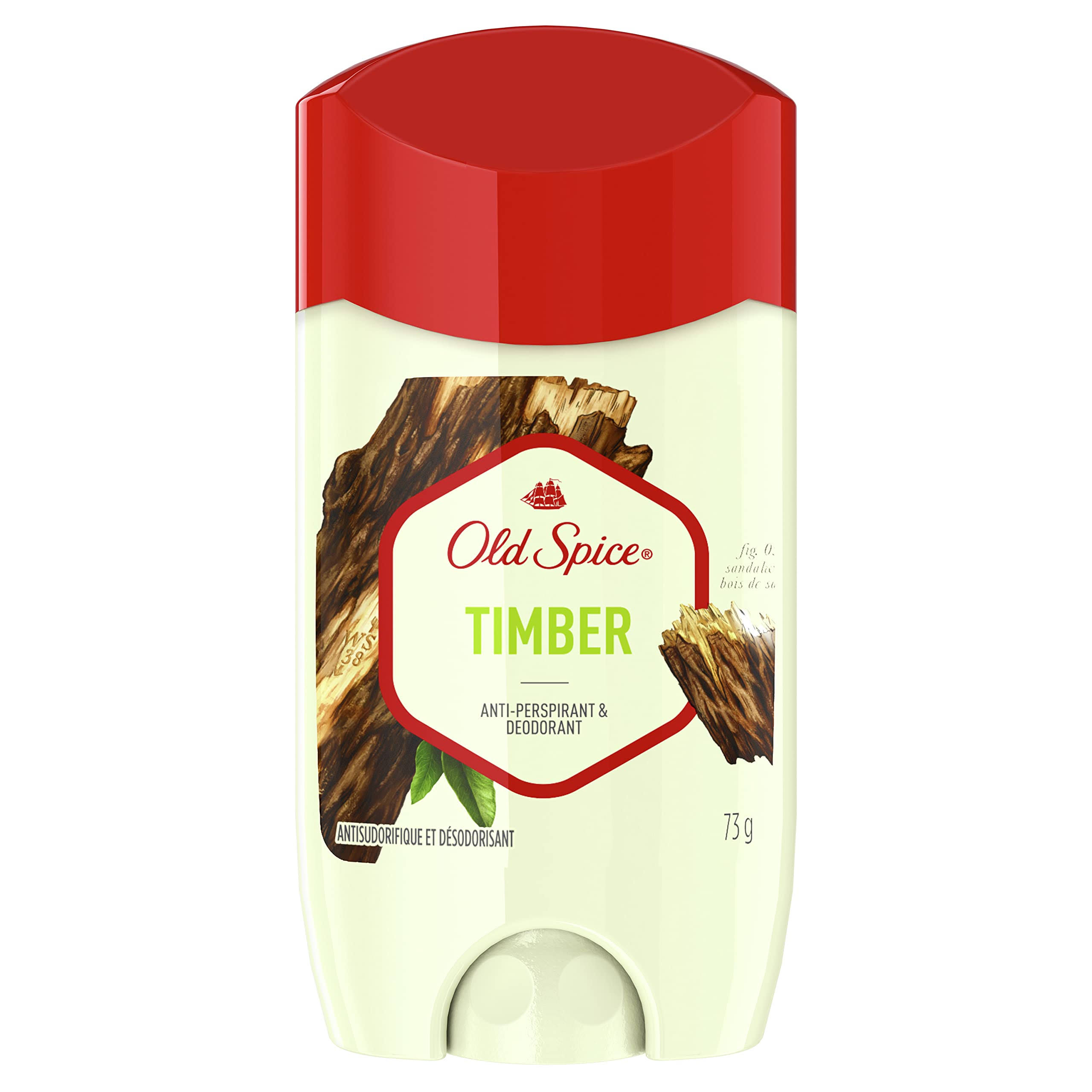 Old Spice Invisible Solid Antiperspirant Deodorant for Men Timber With Sandalwood Scent Inspired By Nature, 73 grams
