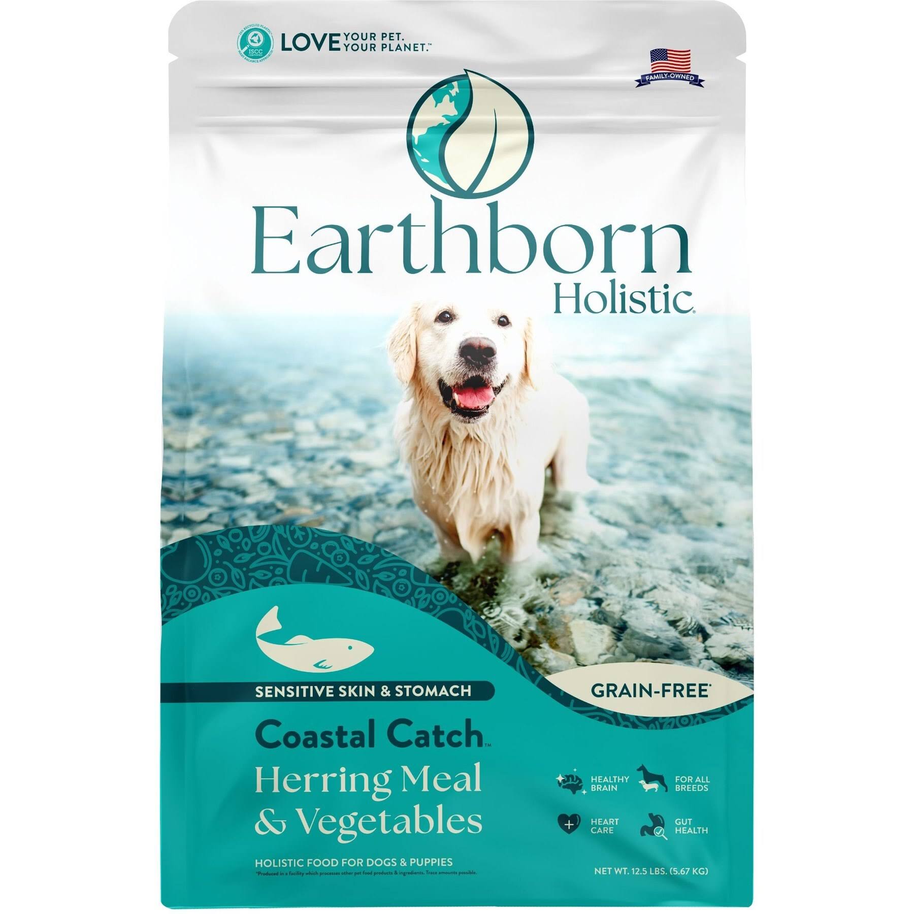 Earthborn Holistic Coastal Catch Herring Meal & Vegetables Grain-Free Dry Dog Food, 12.5-lb