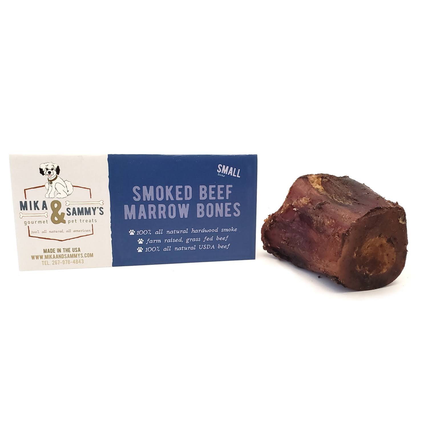 Mika & Sammy's Smoked Beef Marrow Bone Dog Treat Small