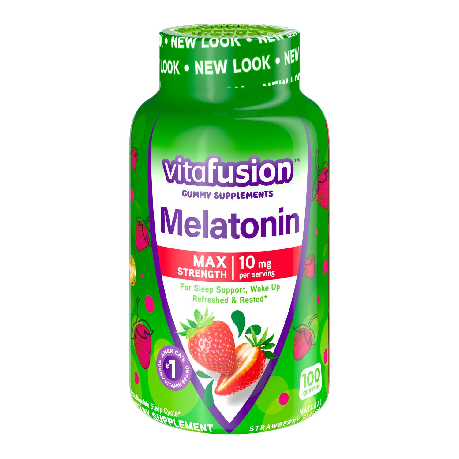 Vitafusion Gummy Supplements, Max Strength, 10 mg, Natural Strawberry Flavor - 100 gummies