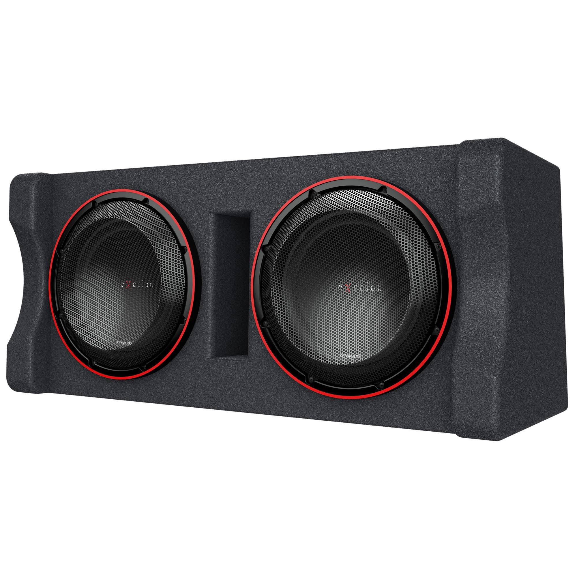 Kenwood Excelon P-XW1221DHP 2-Ohm Ported Enclosure With Two 12" Subwoofers | Dual 12" Preloaded High Power Subwoofer Enclosure