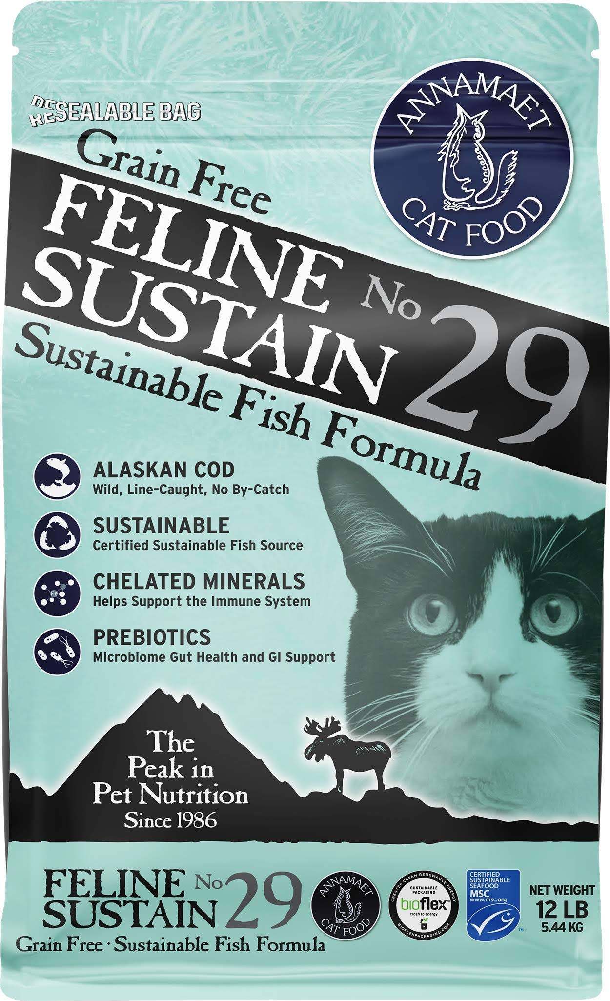 Annamaet Grain-Free Feline Sustain NO. 29 Fish Formula Dry Cat Food - 12 lb. Bag