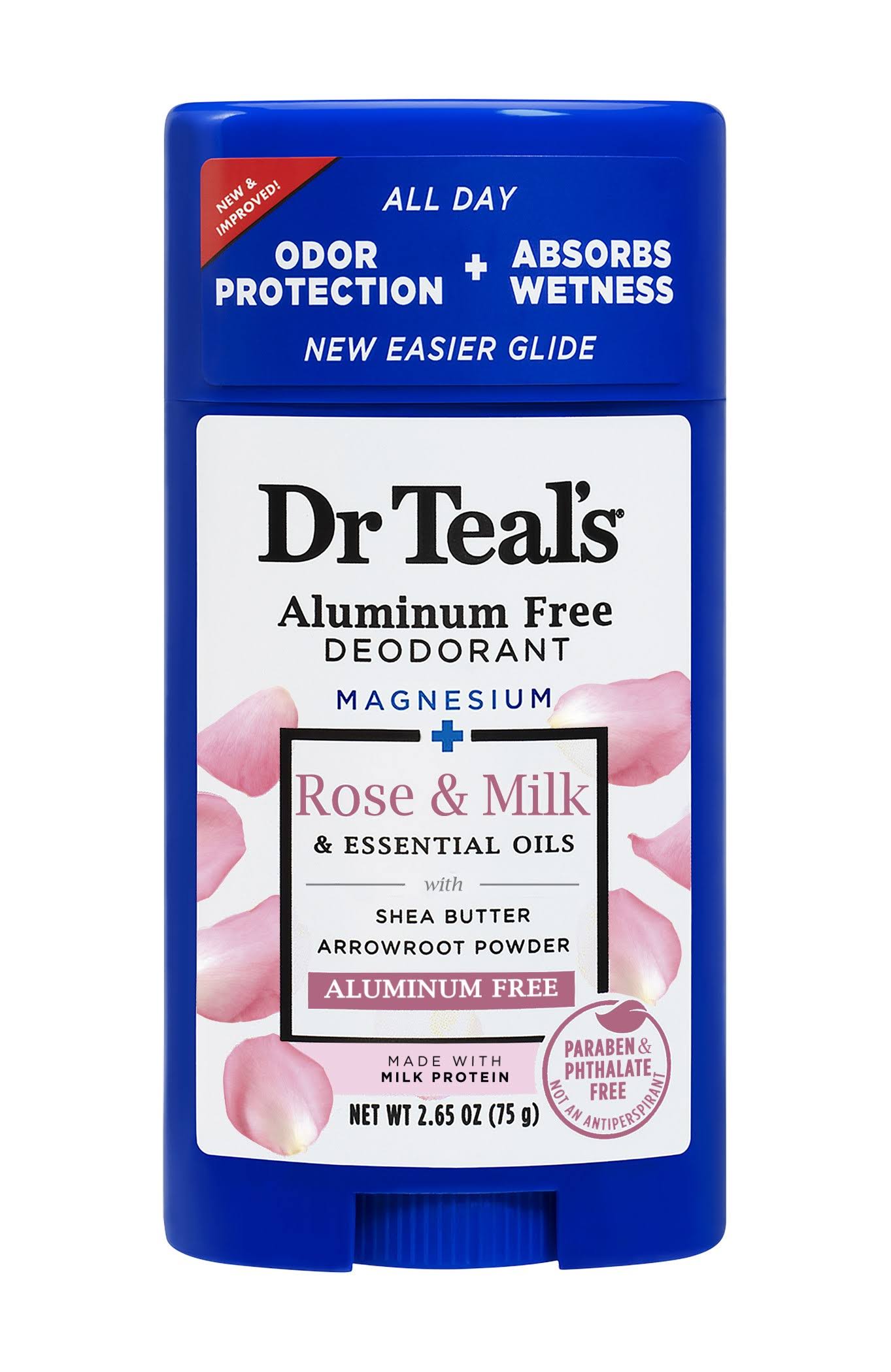 Dr Teal's Rose & Milk Deodorant, 2.65 oz.