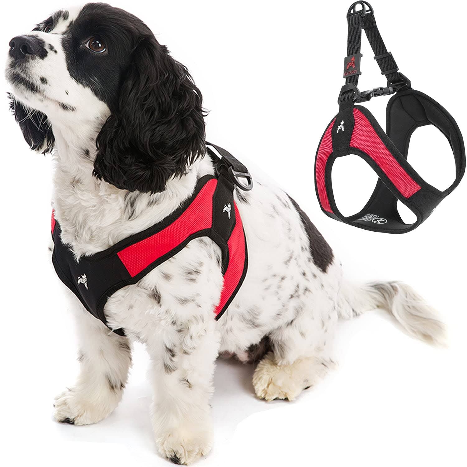 (Medium, Red) - Gooby Escape Proof [Escape Free] Easy Fit Dog Harness For Dogs That Likes to Escape Their Harnesses