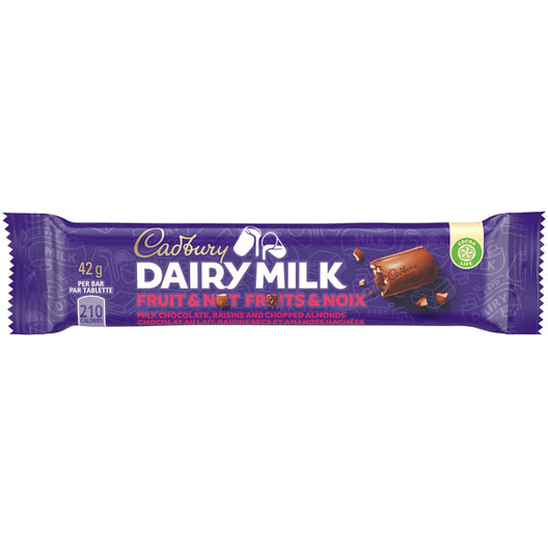 Cadbury Dairy Milk Fruit & Nut Chocolate Bar - 42 g