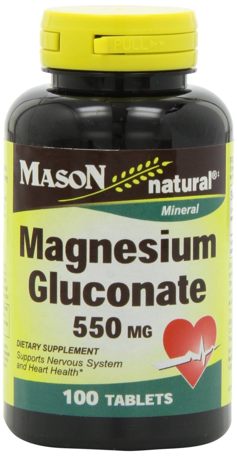 Mason Natural Magnesium Gluconate 550mg Tablets - x100