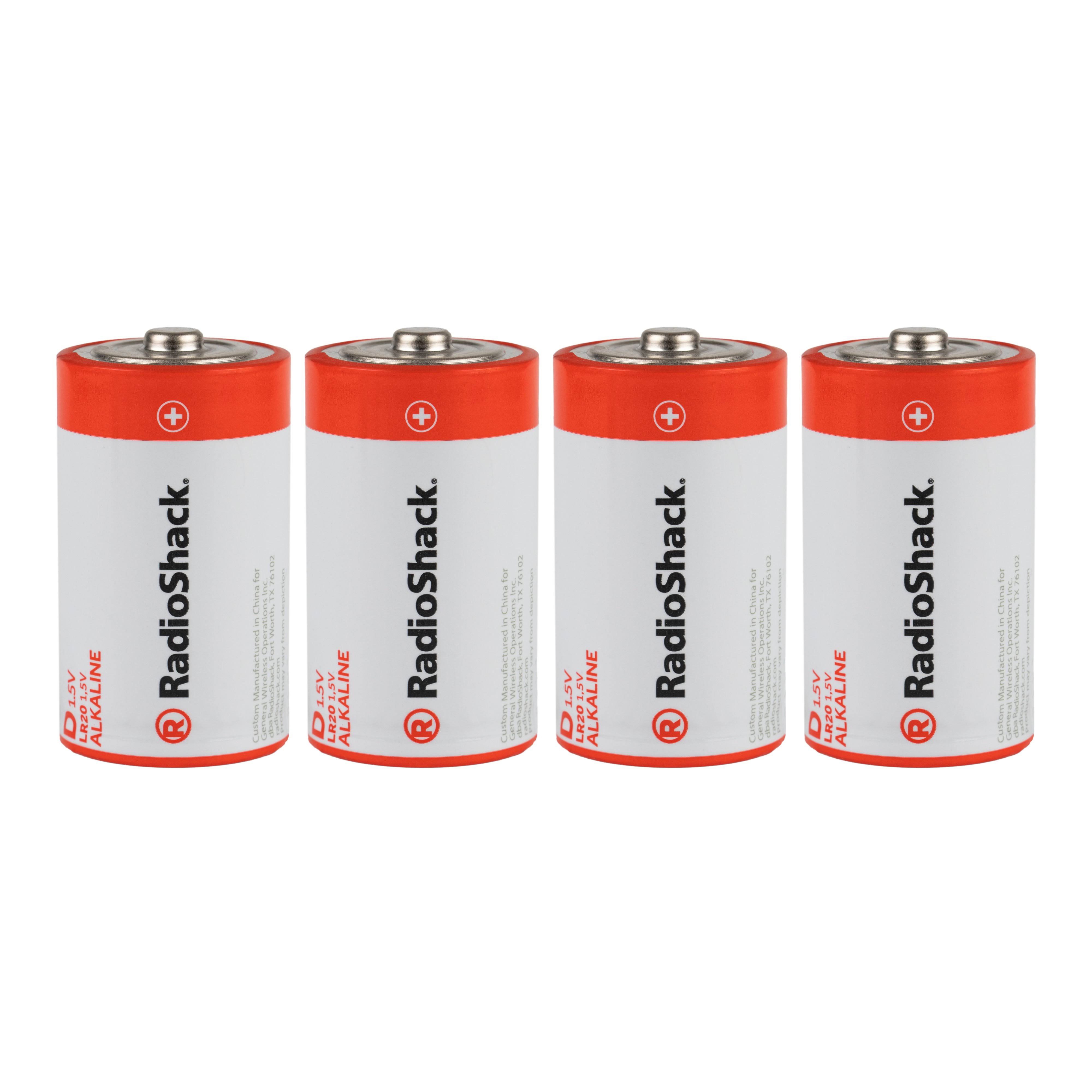 RadioShack Alkaline Batteries - Size D, 4 pk