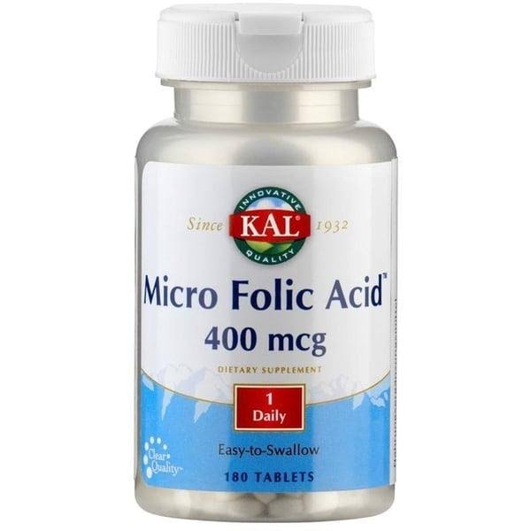 Kal Micro Folic Acid - 400mcg, 180 tablets