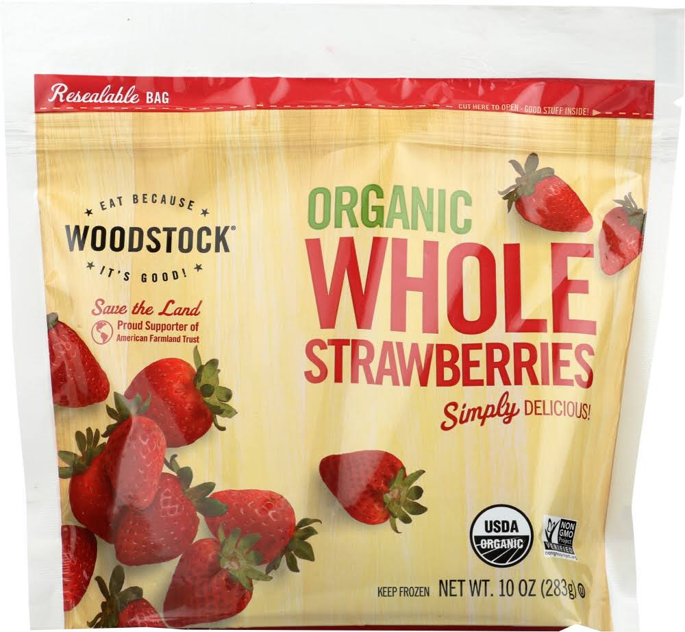 Woodstock: Organic Frozen Whole Strawberries, 10 oz