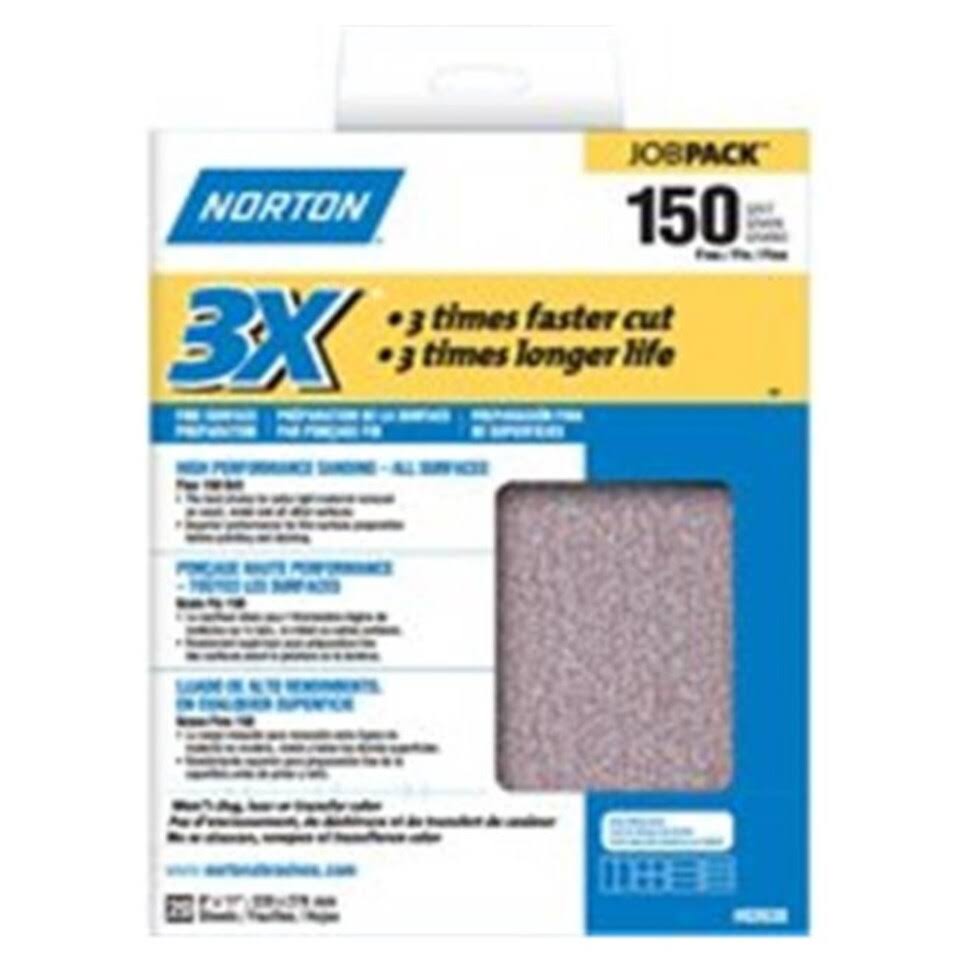 Norton 07660768171 Sandpaper Sheet,Fine,150 Grit,Pk20