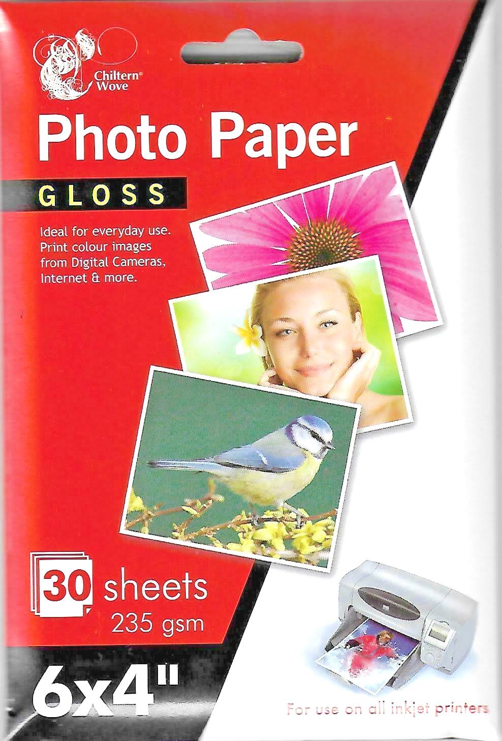 6 x 4" Gloss Printer Photo Paper 30 Sheets