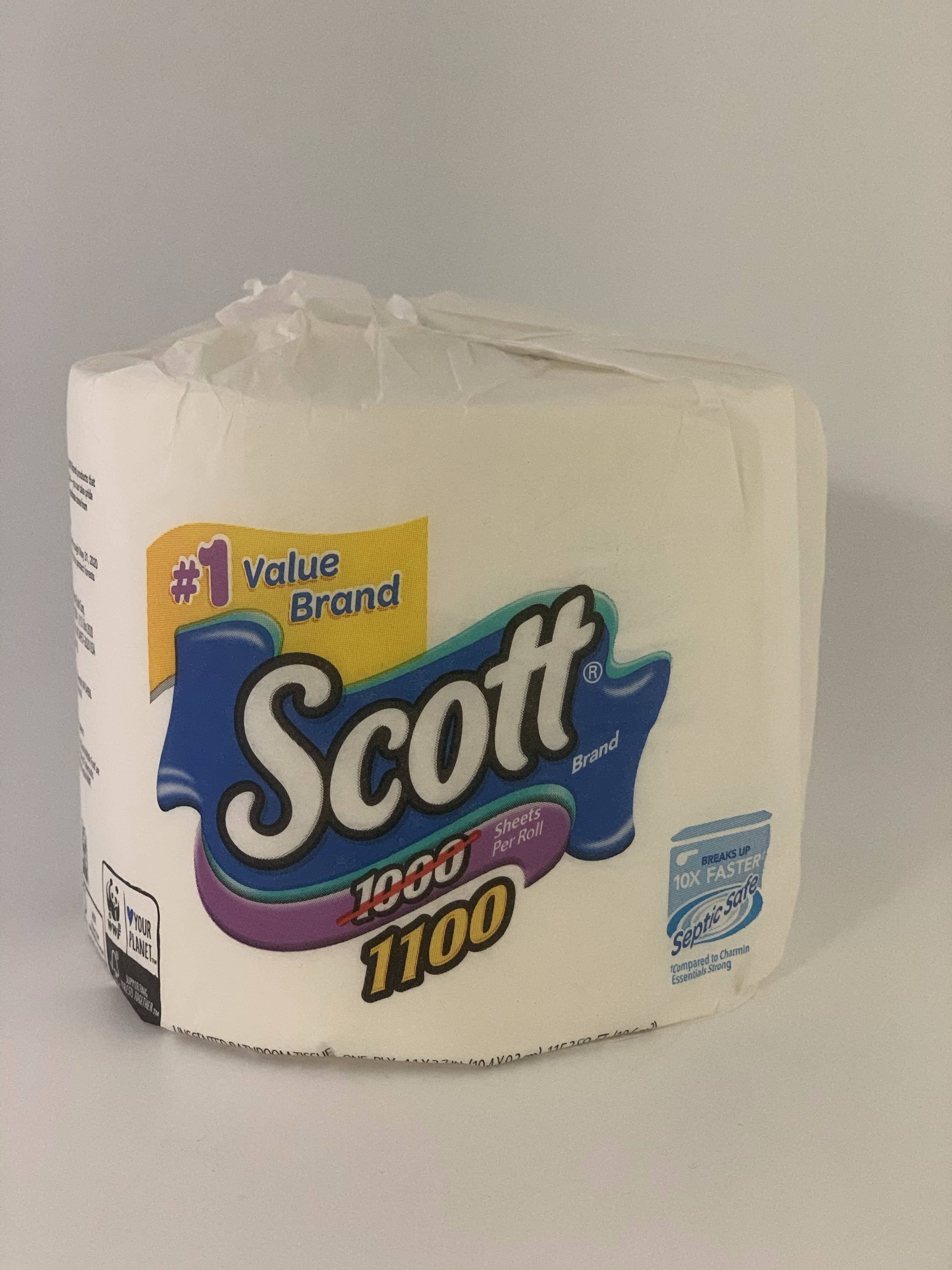 4 Scott Extra Value Pack, 2-Ply 20 Rolls, 180 Sheets per Roll, Toilet