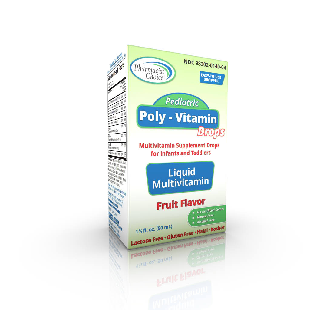 Pharmacist Choice Pediatric Poly-Vitamin Drops Halal, Kosher 1.66 oz