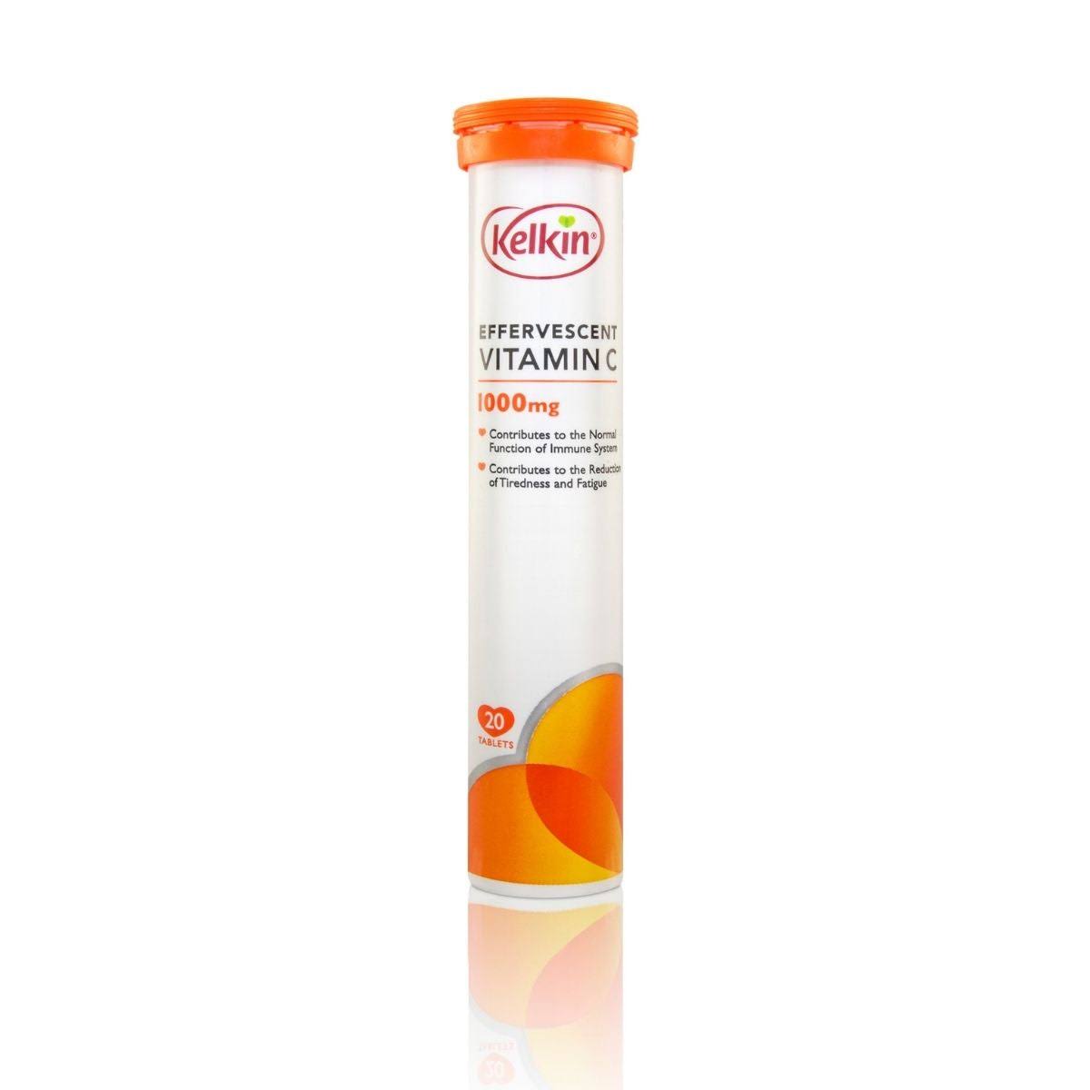 Kelkin Vitamin C Effervescent Food Supplement - Orange Flavored, 20pk