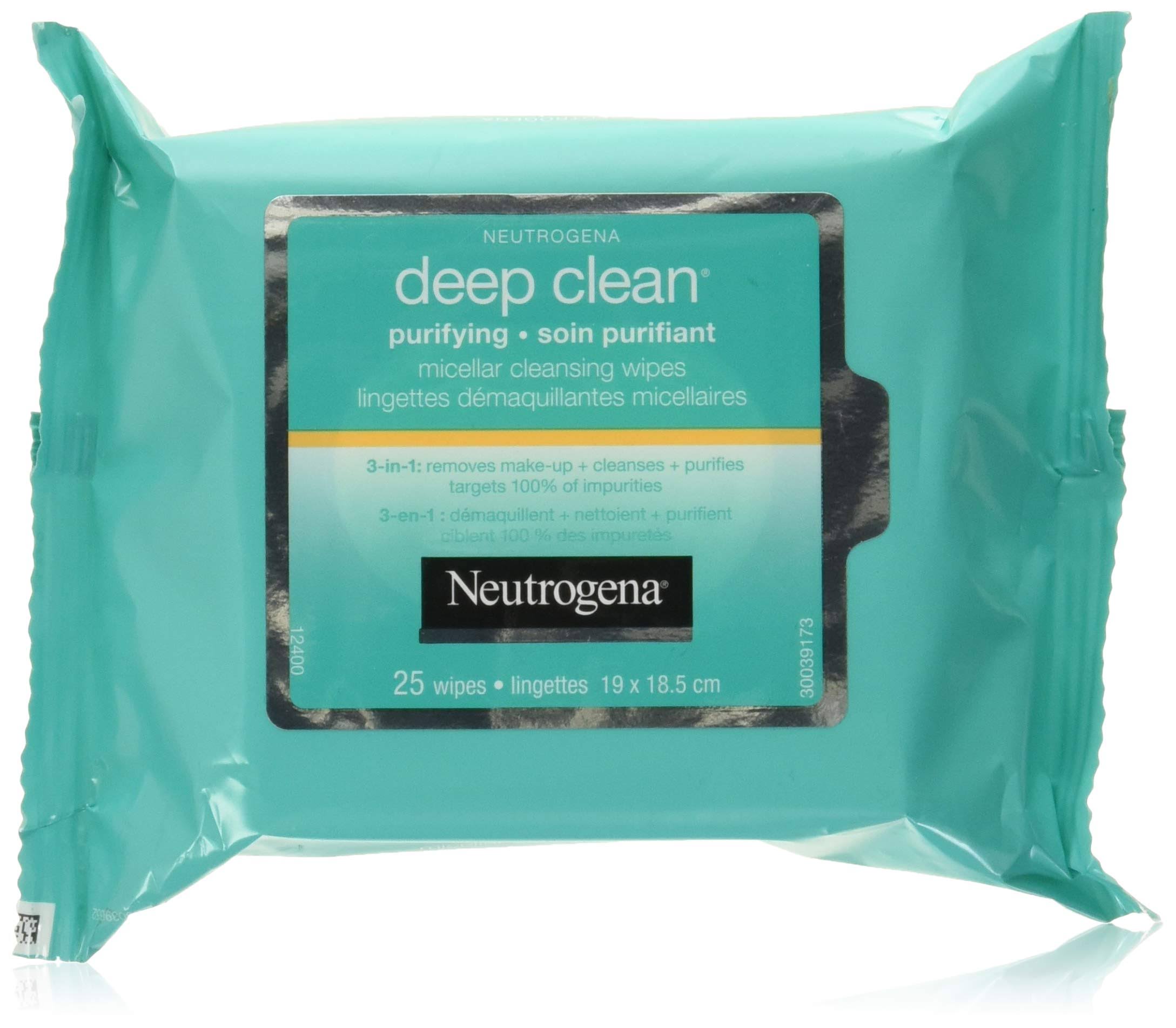 Neutrogena Deep Clean Purifying Micellar Cleansing Wipes - 25ct