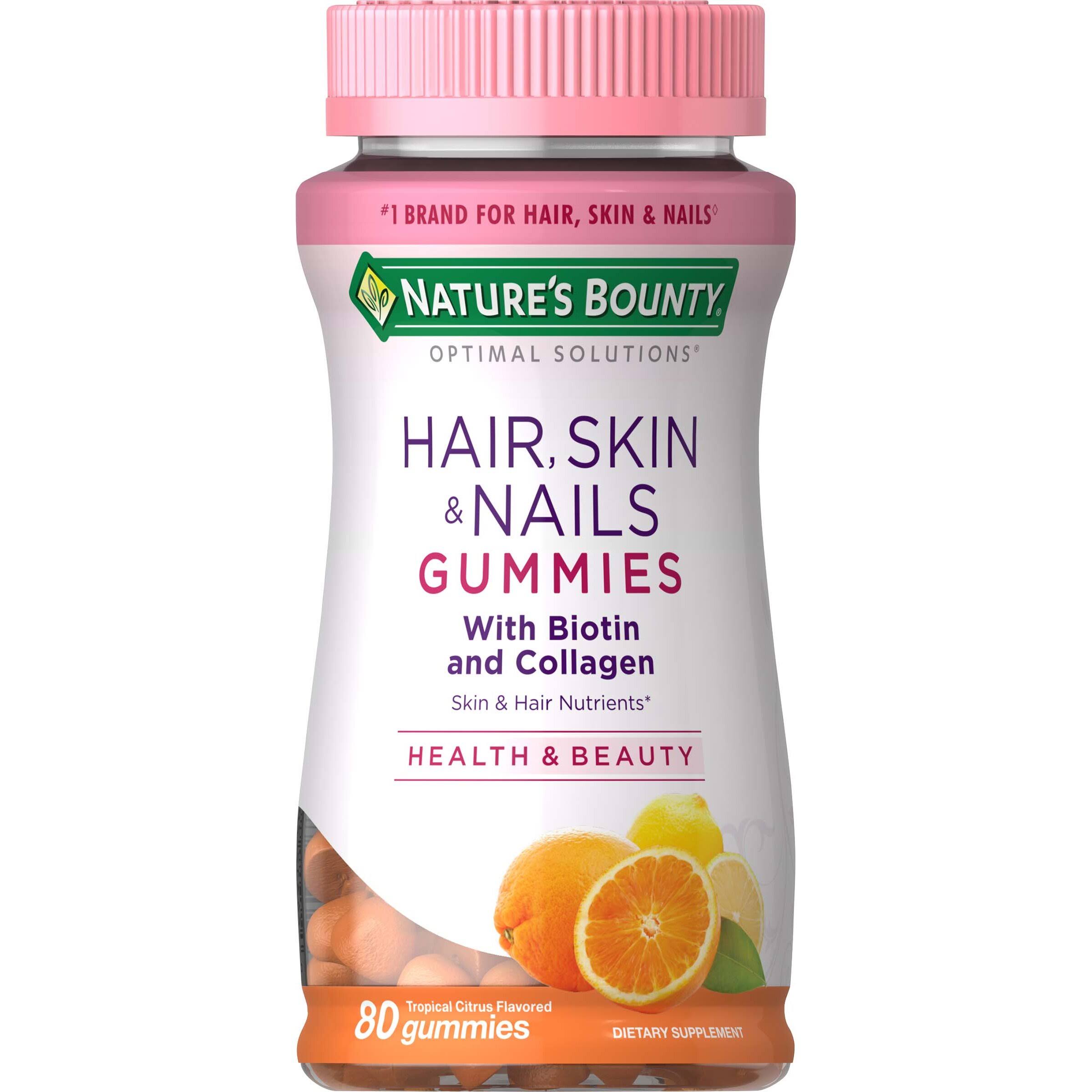 Nature's Bounty Optimal Solutions Hair, Skin & Nails With Biotin and Collagen - 80ct