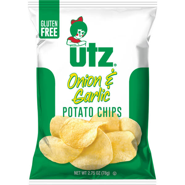 Utz Potato Chips, Gluten Free, Onion & Garlic - 2.75 oz