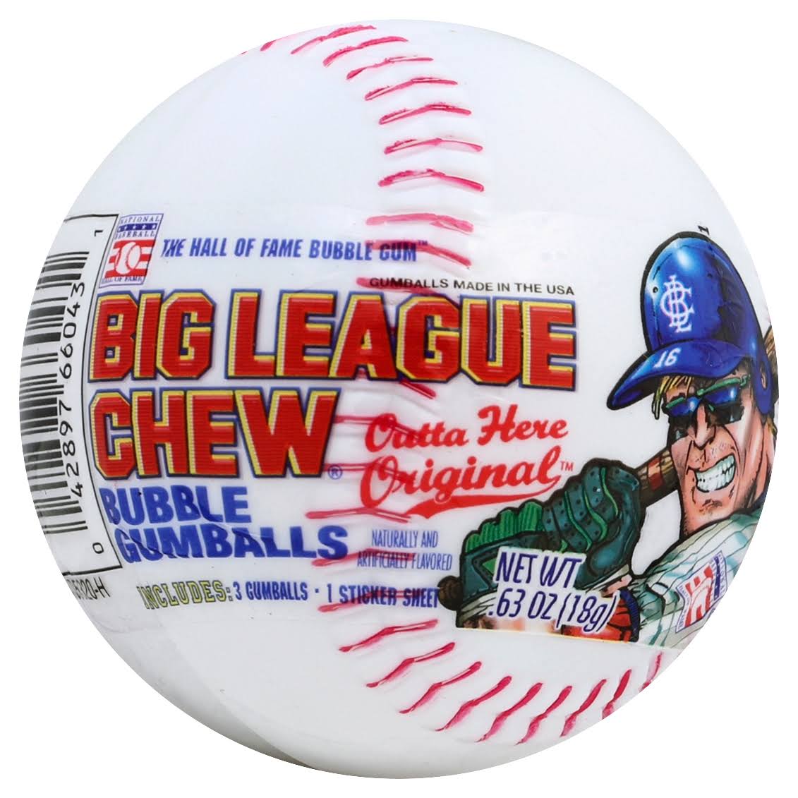 Big League Chew Bubble Gumballs, Outta Here Original - 0.63 oz
